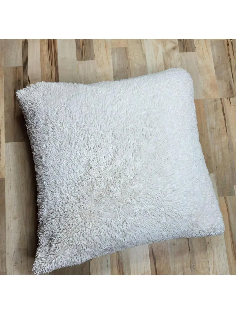 Pottery Barn Plush Faux Fur Cover 24 x 24 Inch Pillow PB Feather Pillow Insert